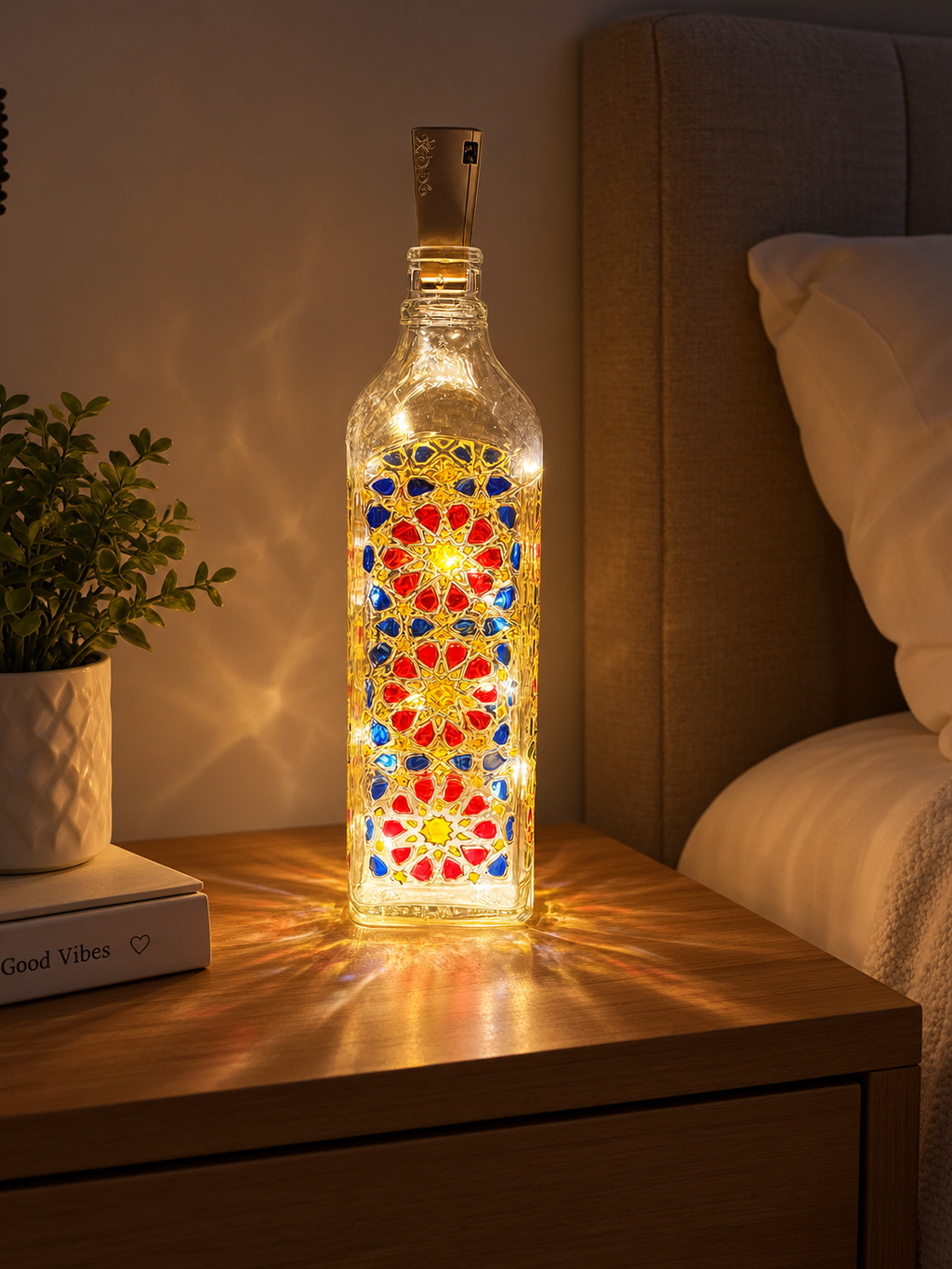 Moroccan Handmade Decorative Light Bottle