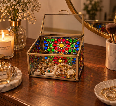 Moroccan Mosaic Glass Jewelry Box