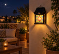 Moroccan Solar Mosaic Wall Lantern