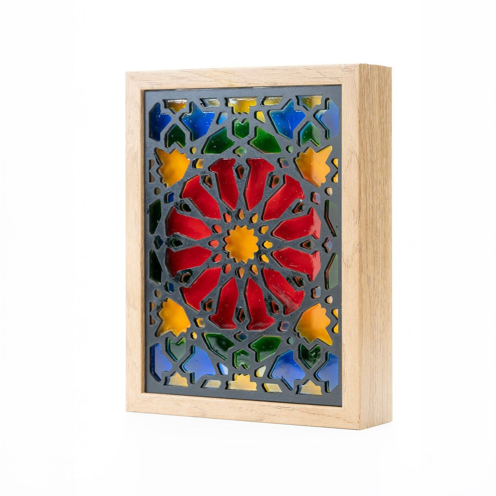 Wall Decor Framed Moroccan art with led Light Zellij 1