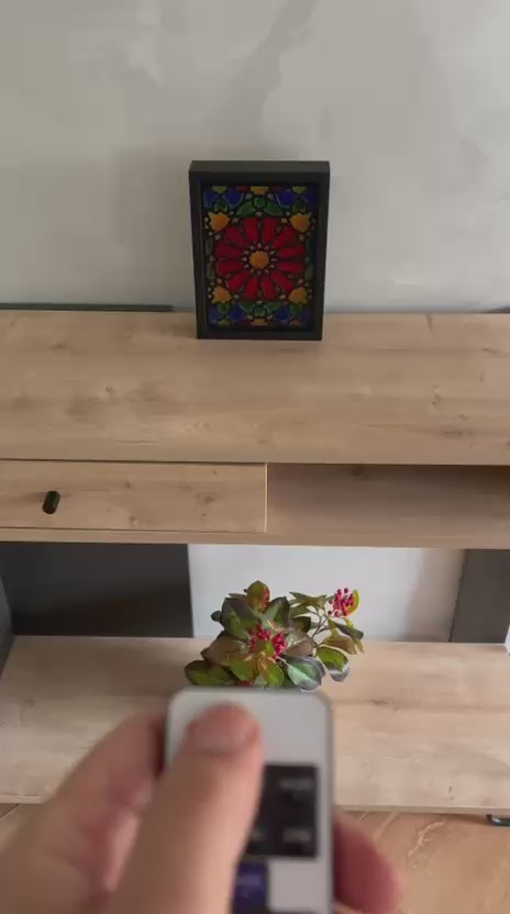 Wall Decor Framed Moroccan art with led Light Zellij 1