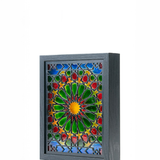 Wall Decor Framed Moroccan art with led Light Zellij 2