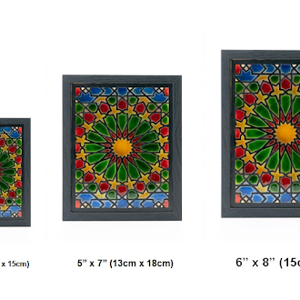 Wall Decor Framed Moroccan art with led Light Zellij 2