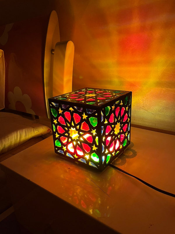 Lampshade Moroccan art with led Light